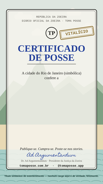 Certificado vitalício
