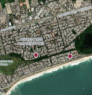 Mapa do Rio com pinos